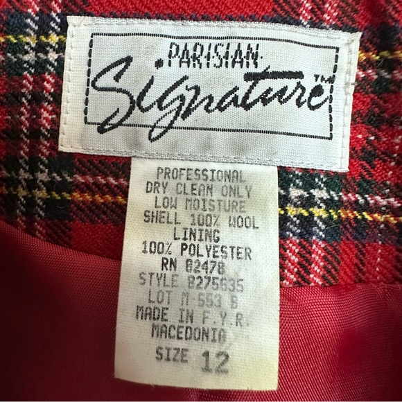 Vintage 90s Tartan Plaid Parisian Signature Womens Vest Size 12 Wool - Picture 10 of 10